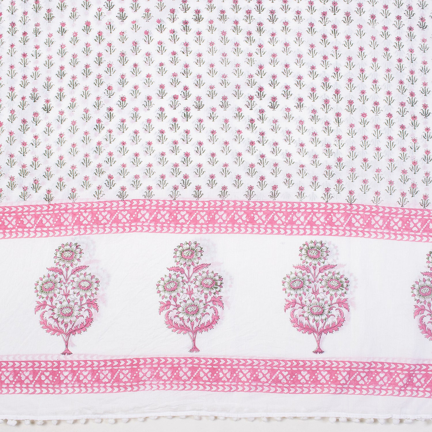 Pink Booti Hand Block Print Beach Sarong Wrap For Women