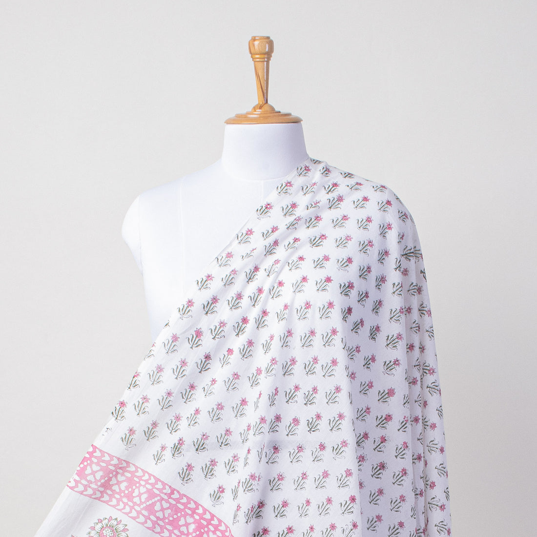 Pink Booti Hand Block Print Beach Sarong Wrap For Women