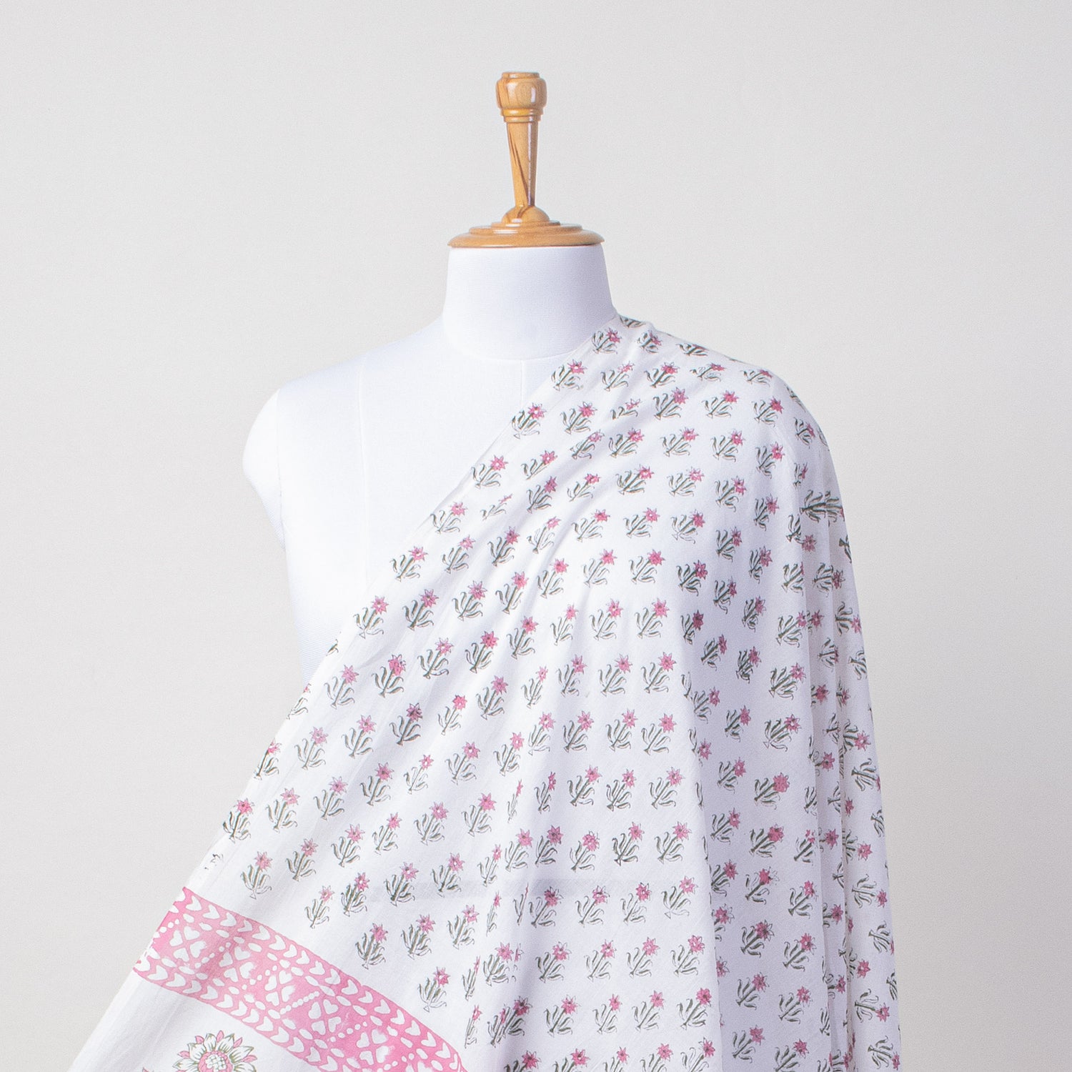 Pink Booti Hand Block Print Beach Sarong Wrap For Women