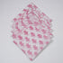 Pink Booti Indian Hand Block Printed Cotton Dinner Napkins