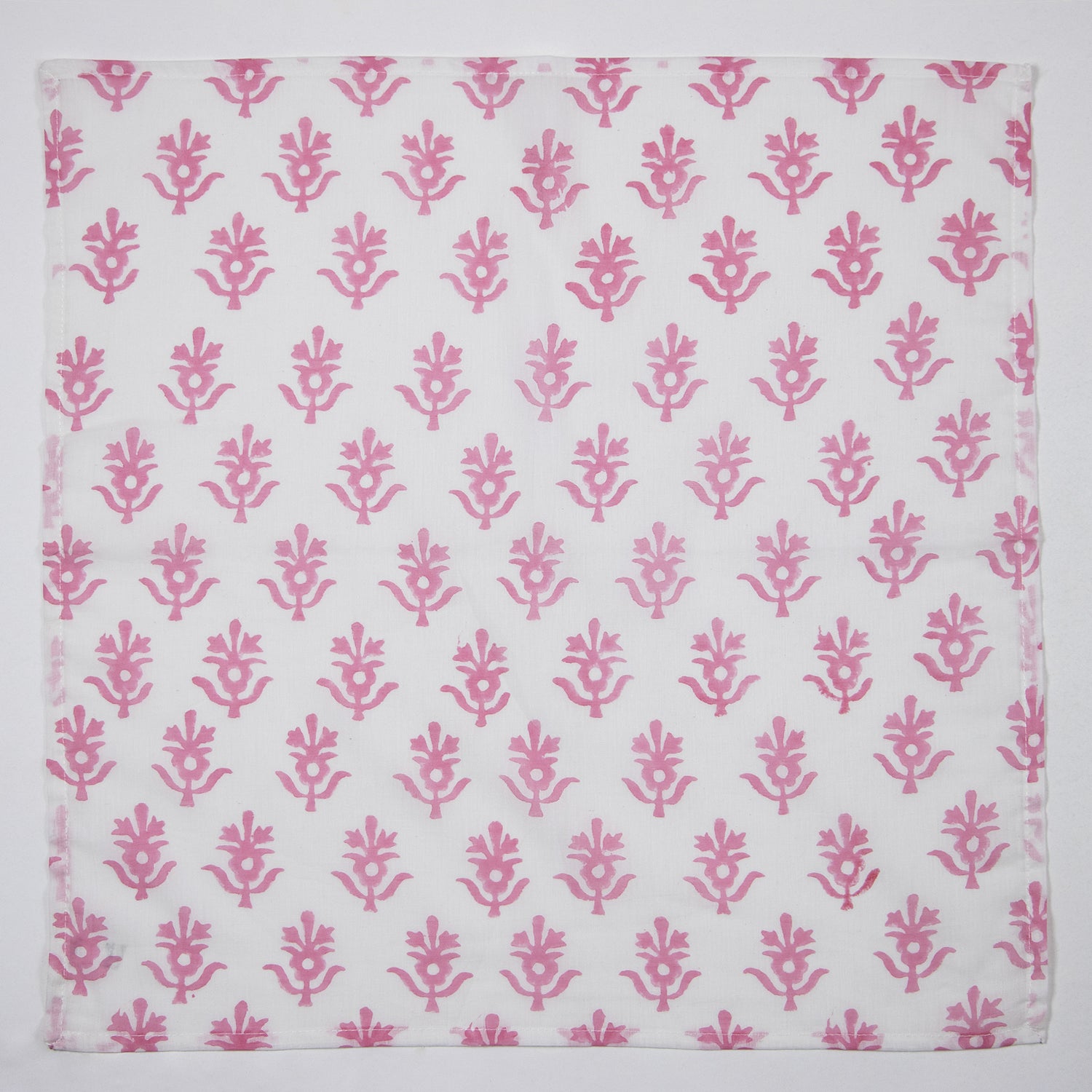 Pink Booti Indian Hand Block Printed Cotton Dinner Napkins
