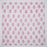 Pink Booti Indian Hand Block Printed Cotton Dinner Napkins