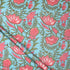 Pink Floral Hand Block Print Cotton Voile Fabric