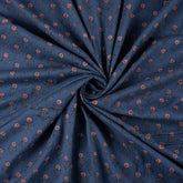 Pink Floral Hand Printed Cotton Discharge Fabric
