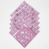 Pink Floral Handmade Cotton Napkin Cloth