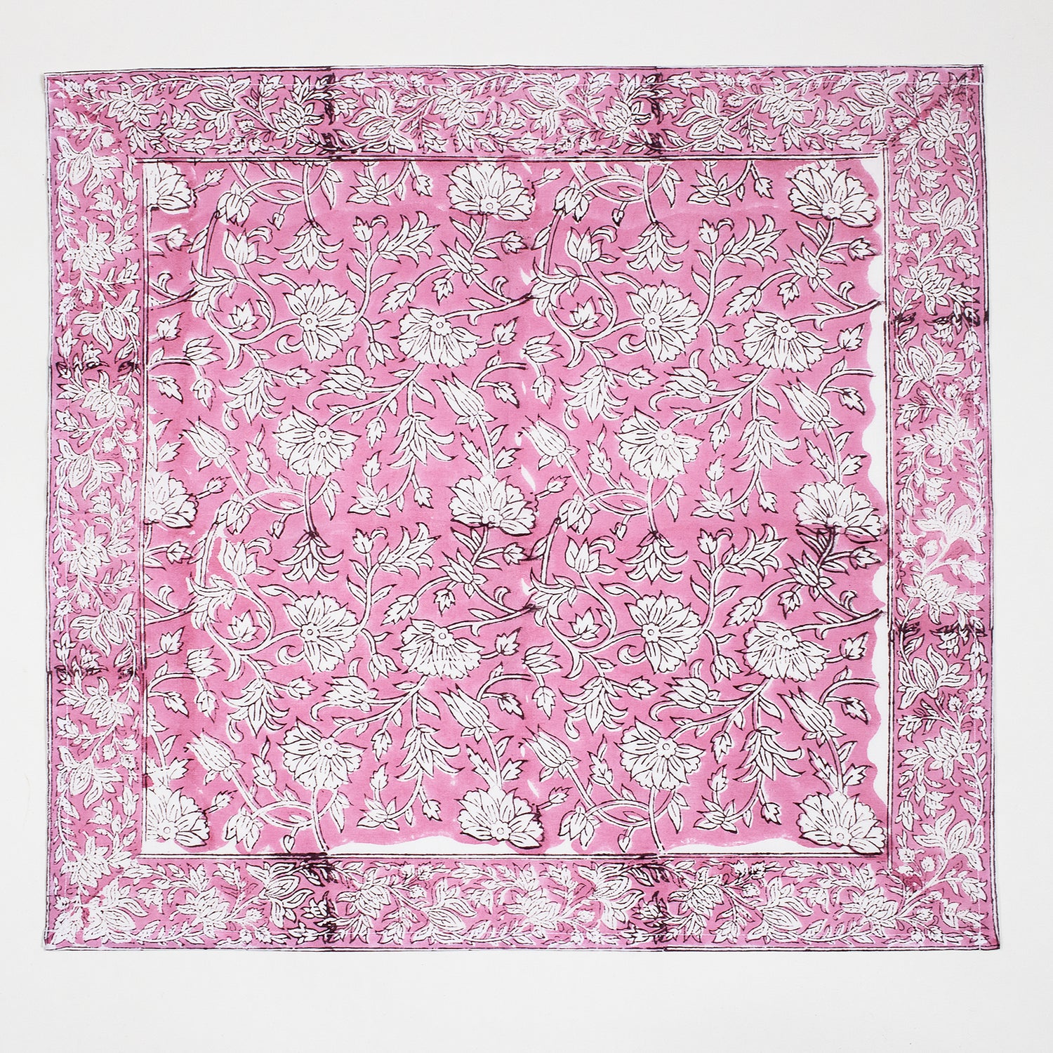 Pink Floral Handmade Cotton Napkin Cloth