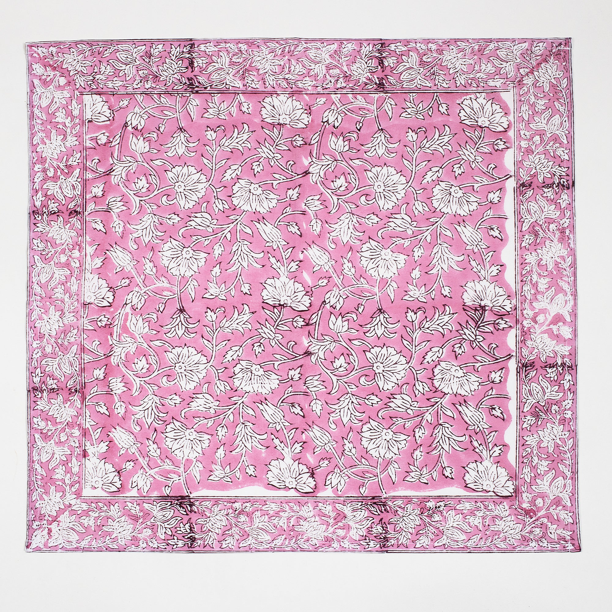 Pink Floral Handmade Cotton Napkin Cloth