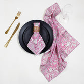 Pink Floral Handmade Cotton Napkin Cloth