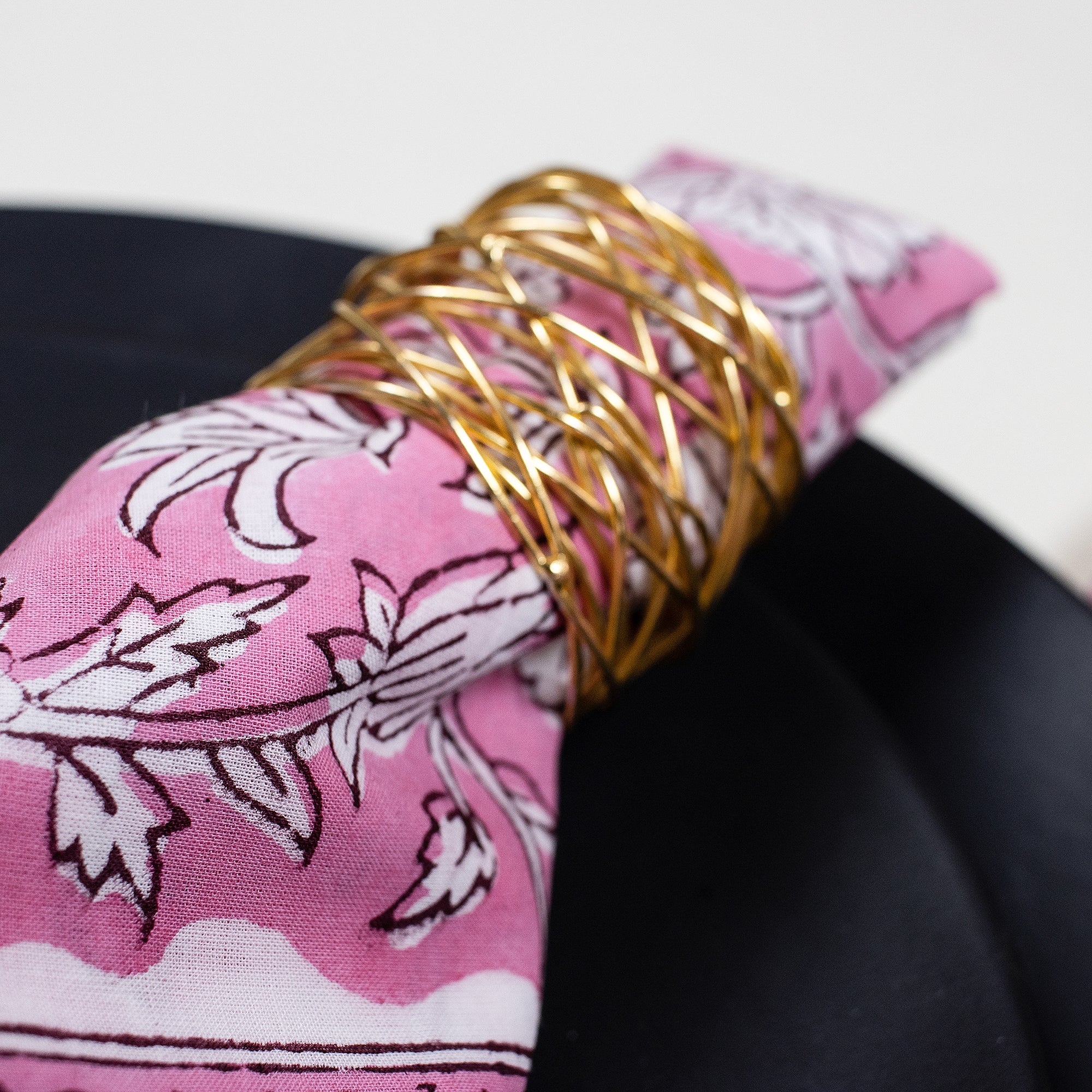 Pink Floral Handmade Cotton Napkin Cloth