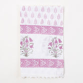 Pink Leaf Hand Block Print Beach Sarong Wrap For Women