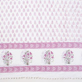 Pink Leaf Hand Block Print Beach Sarong Wrap For Women