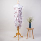 Pink Paisley Hand Block Print Cotton Sarong For Women