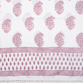 Pink Paisley Hand Block Print Cotton Sarong For Women