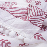 Pink Paisley Hand Block Print Cotton Sarong For Women