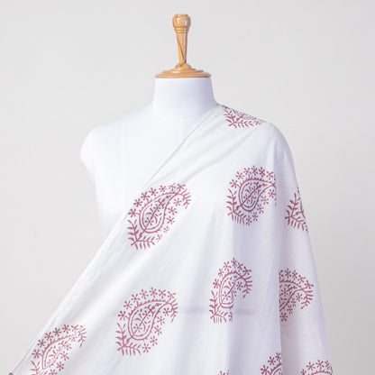 Pink Paisley Hand Block Print Cotton Sarong For Women