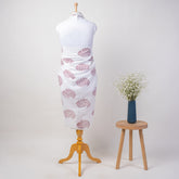 Pink Paisley Hand Block Print Cotton Sarong For Women