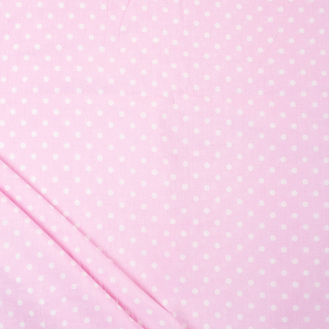 Pink Polka Dots Soft Cotton Hand Block Print Fabric