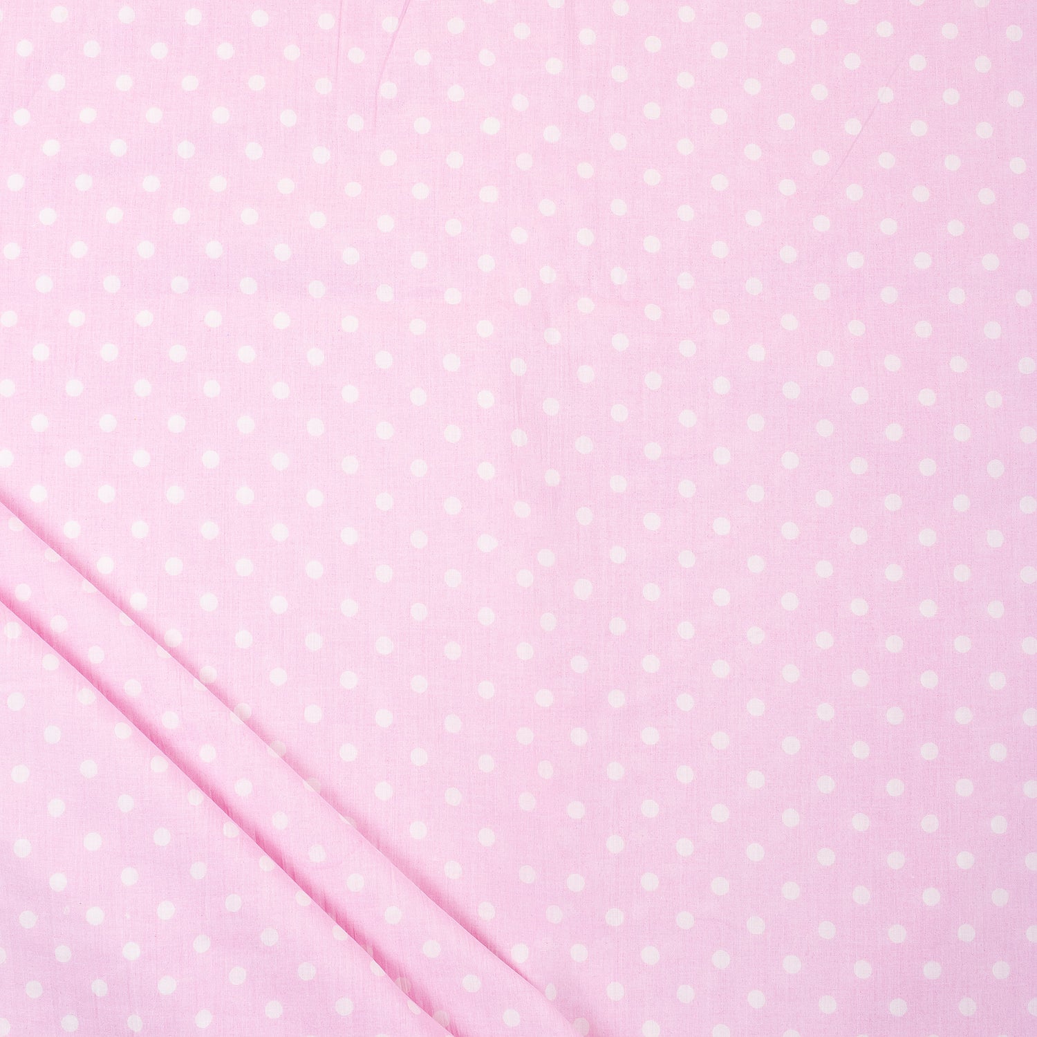 Pink Polka Dots Soft Cotton Hand Block Print Fabric