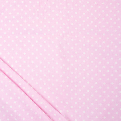 Pink Polka Dots Soft Cotton Hand Block Print Fabric
