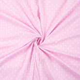 Pink Polka Dots Soft Cotton Hand Block Print Fabric