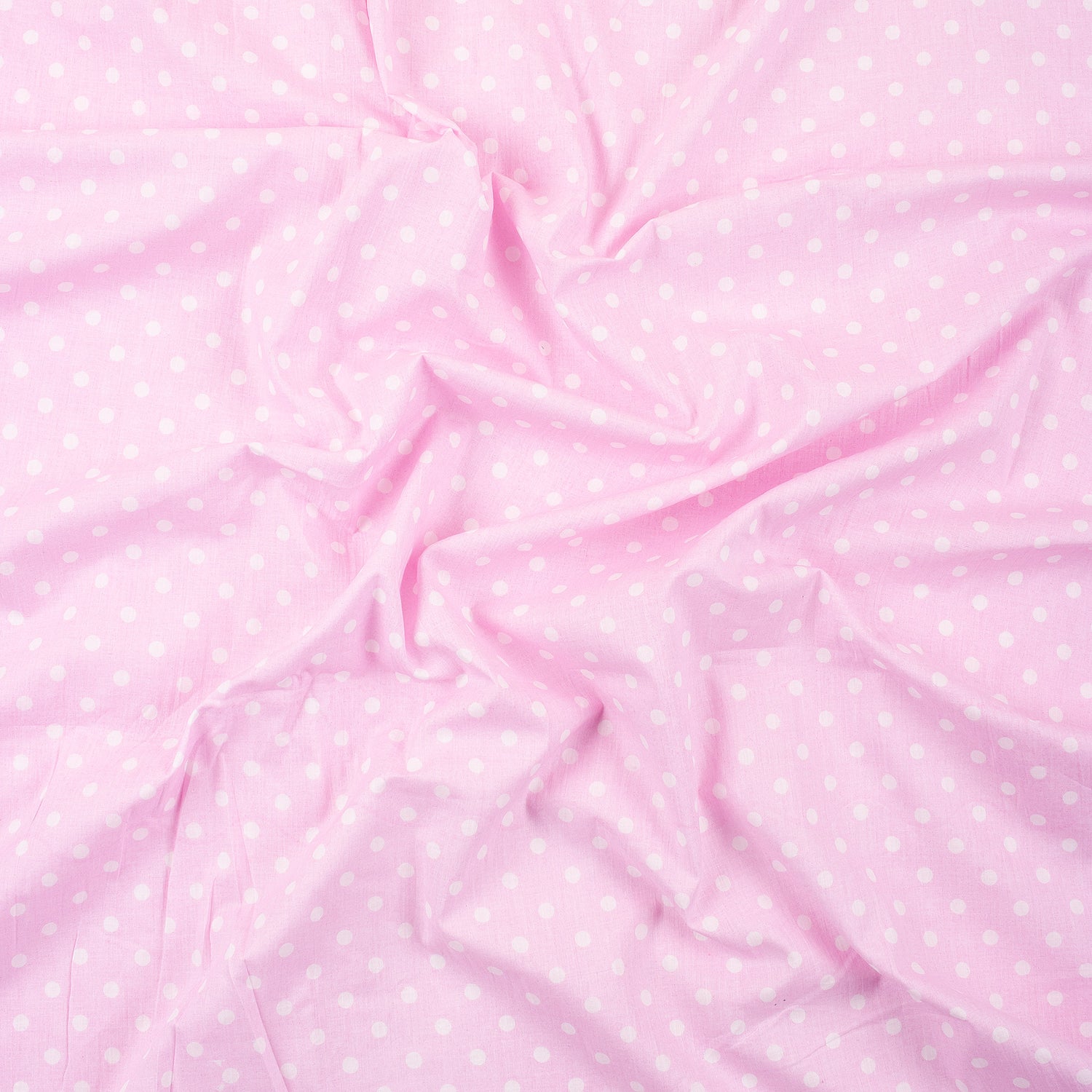 Pink Polka Dots Soft Cotton Hand Block Print Fabric