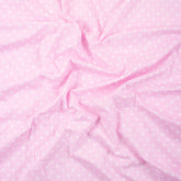 Pink Polka Dots Soft Cotton Hand Block Print Fabric