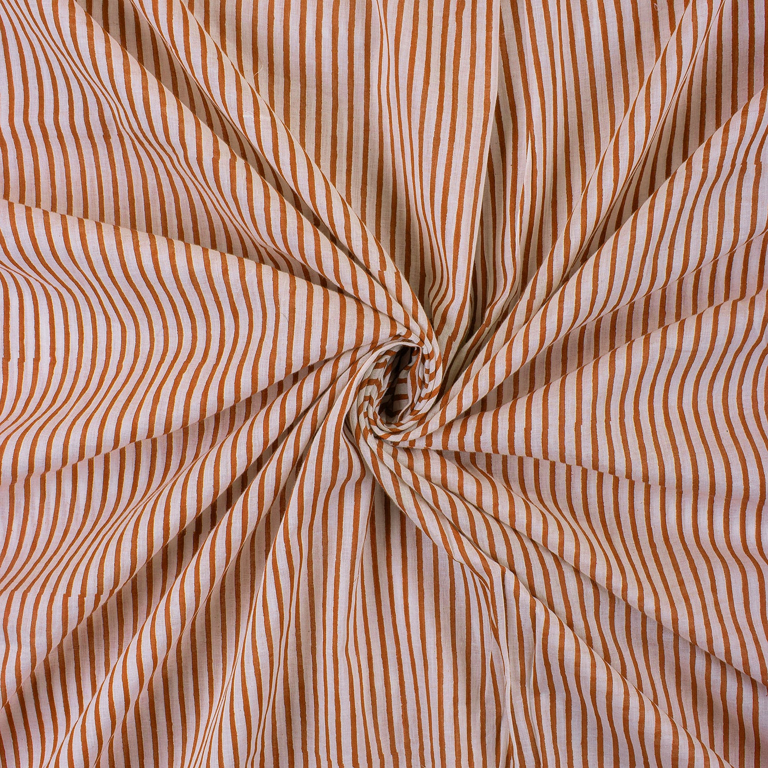 Pink Striped Hand Block Print Pure Cotton Fabric