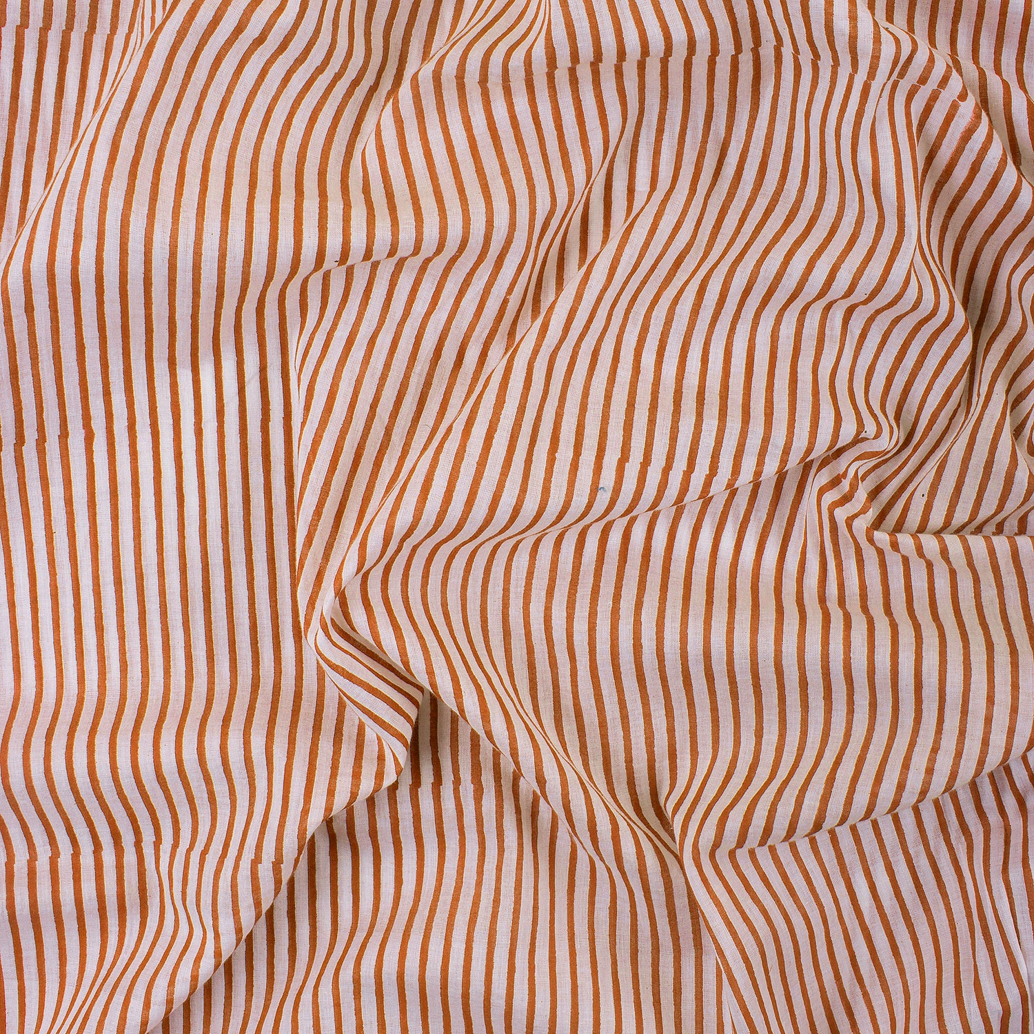 Pink Striped Hand Block Print Pure Cotton Fabric