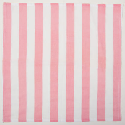 Pink Striped Hand Block Printed Dinner Napkin Cloth