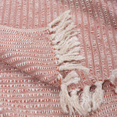 Pink Striped Hand Woven Throw Blanket for Bed