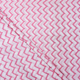 Pink Wave Hand Block Organic Cotton Fabric