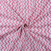 Pink Wave Hand Block Organic Cotton Fabric