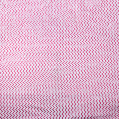 Pink Wave Hand Block Organic Cotton Fabric