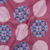 Polka Dots Pink Dabu Hand Block Print Fabric 
