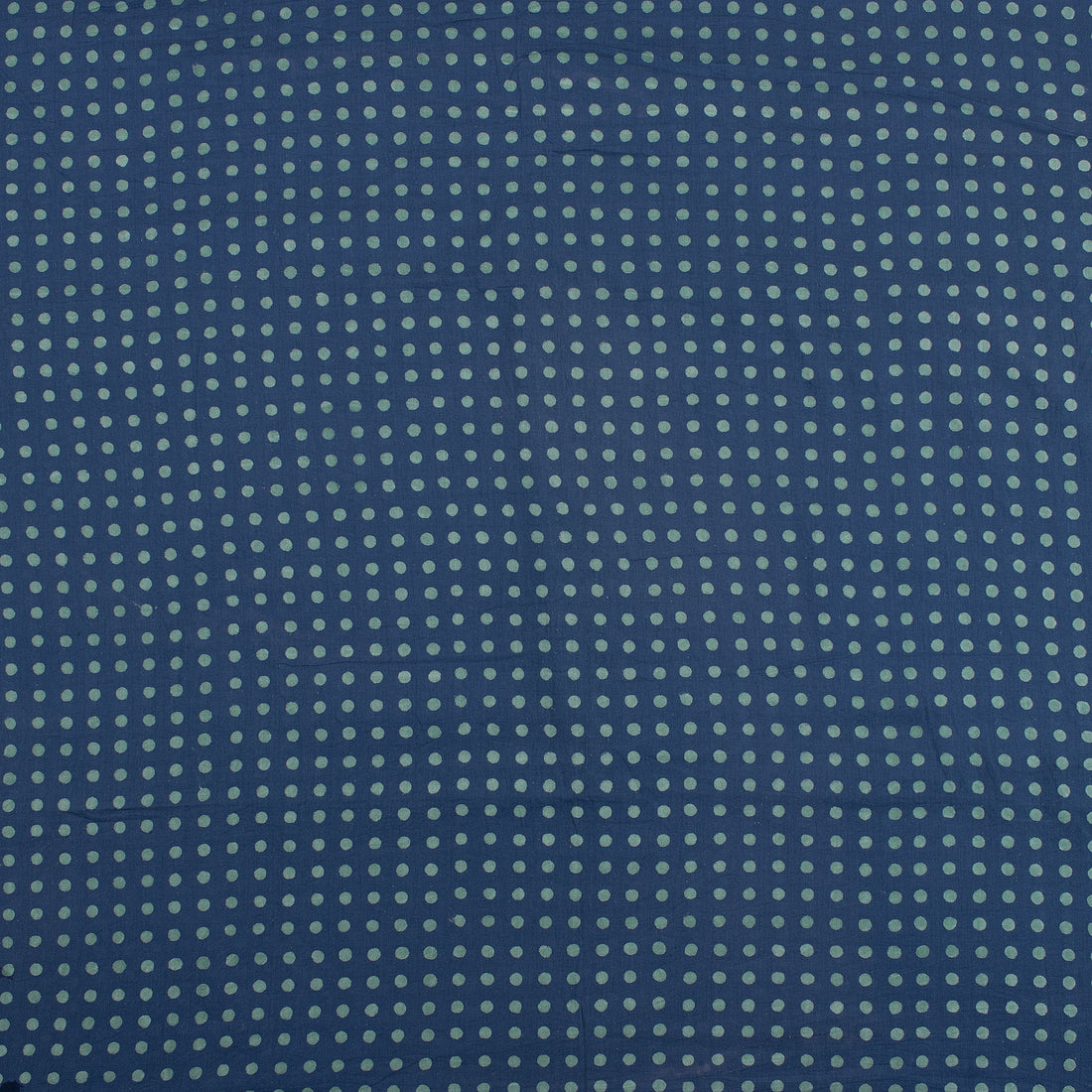 Polka Dots Printed Indigo Fabric For Dress