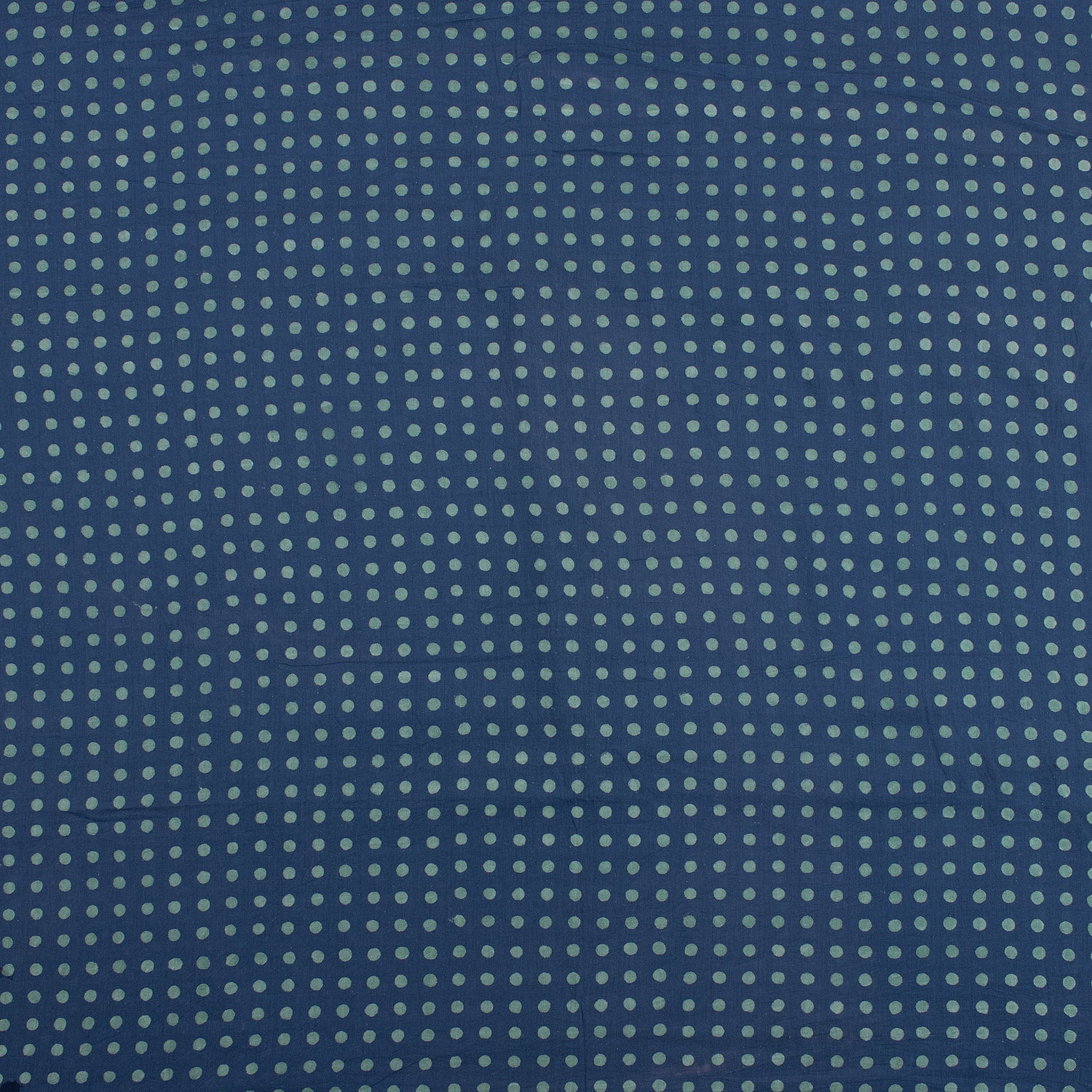 Polka Dots Printed Indigo Fabric For Dress