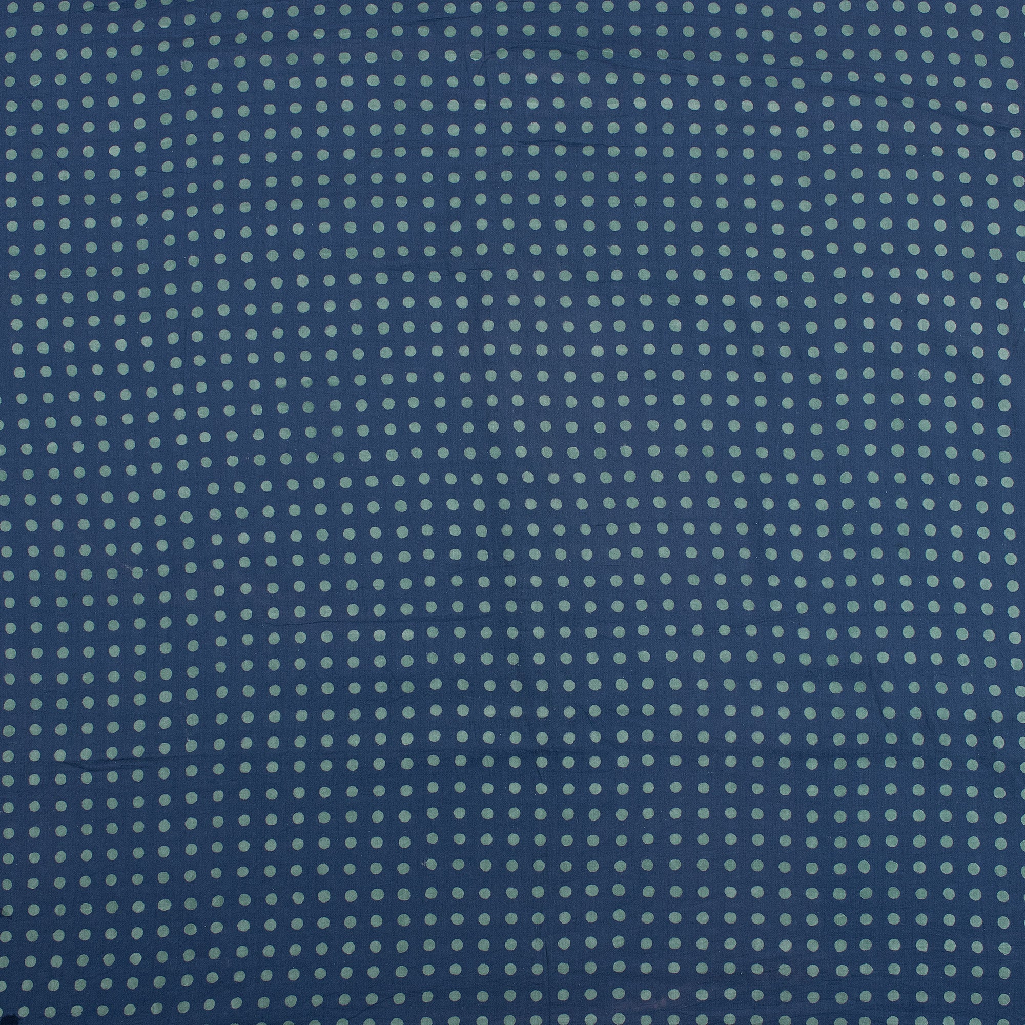 Polka Dots Printed Indigo Fabric For Dress