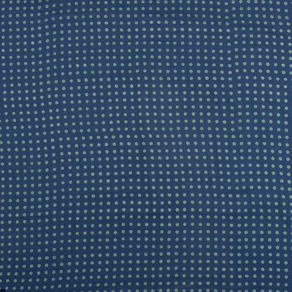 Polka Dots Printed Indigo Fabric For Dress