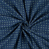 Polka Dots Printed Indigo Fabric For Dress