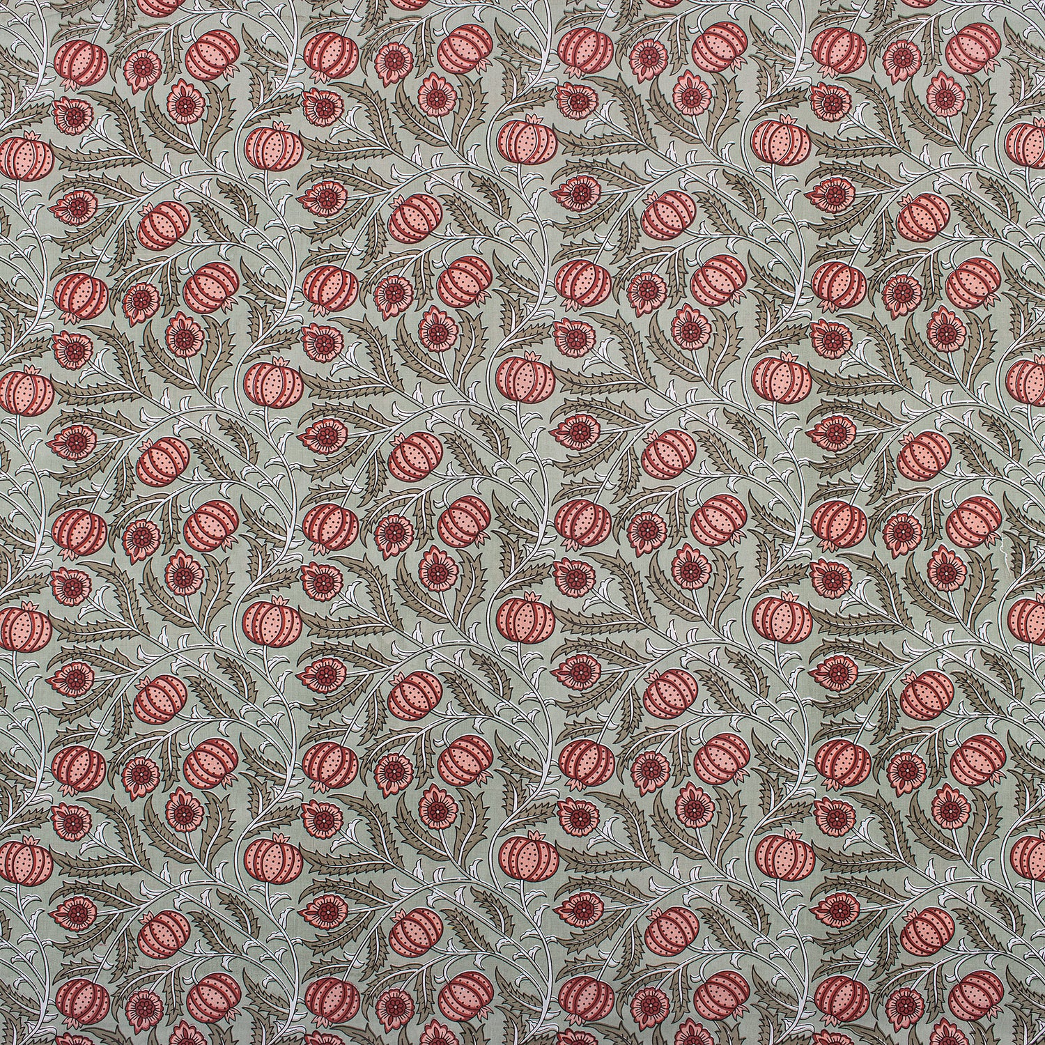 Pomegranate Hand Block Print Cotton Fabric