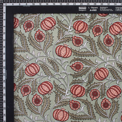 Pomegranate Hand Block Print Cotton Fabric