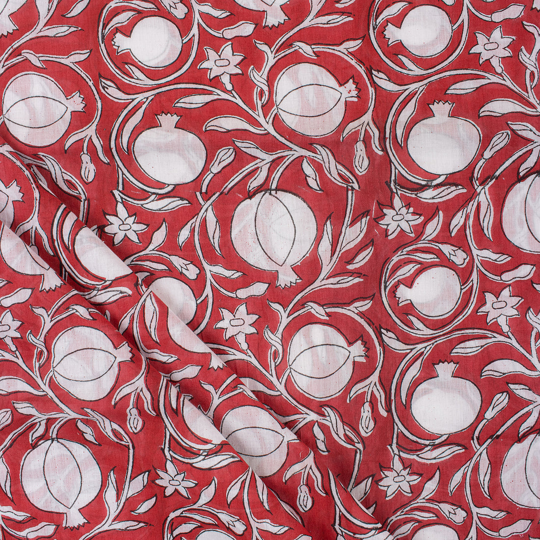 Pomegranate Print Block Cotton Fabric