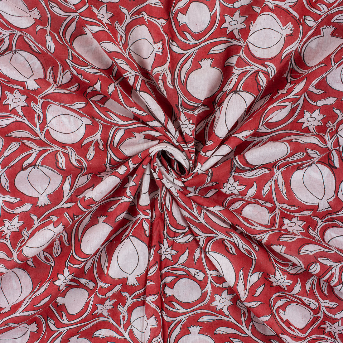 Pomegranate Print Block Cotton Fabric