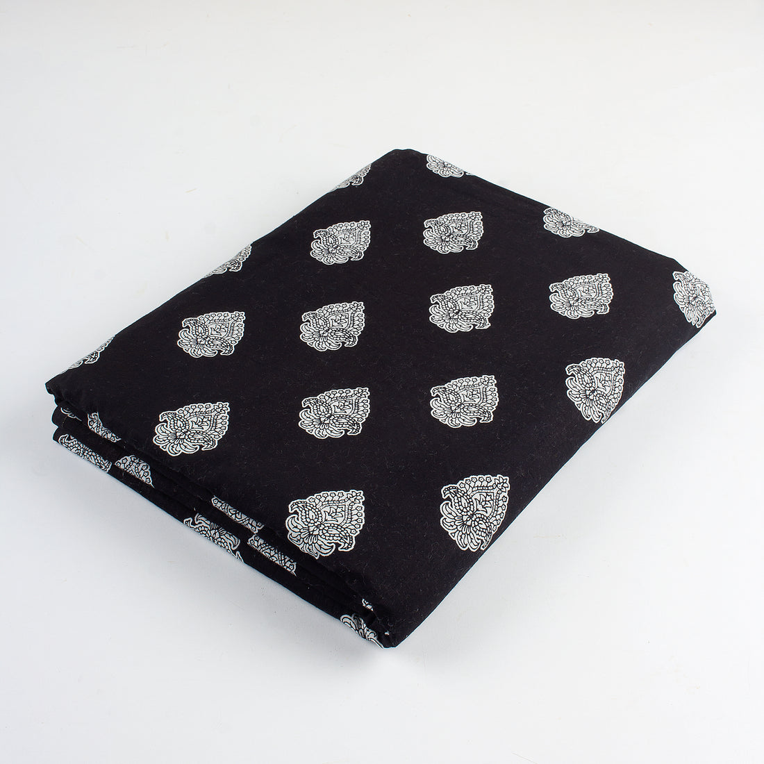 Premium Black and White Floral Cotton Fabric