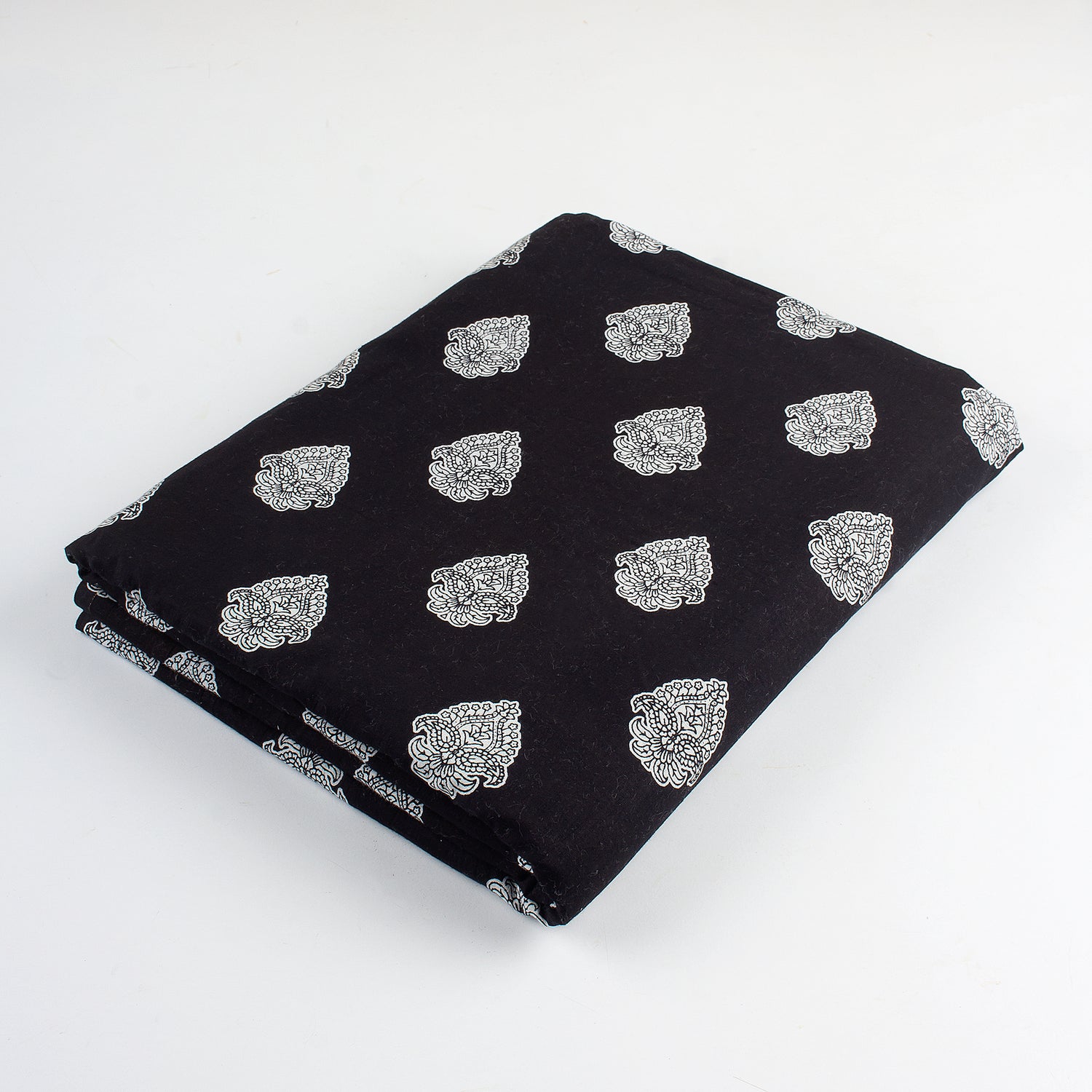 Premium Black and White Floral Cotton Fabric