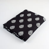 Premium Black and White Floral Cotton Fabric