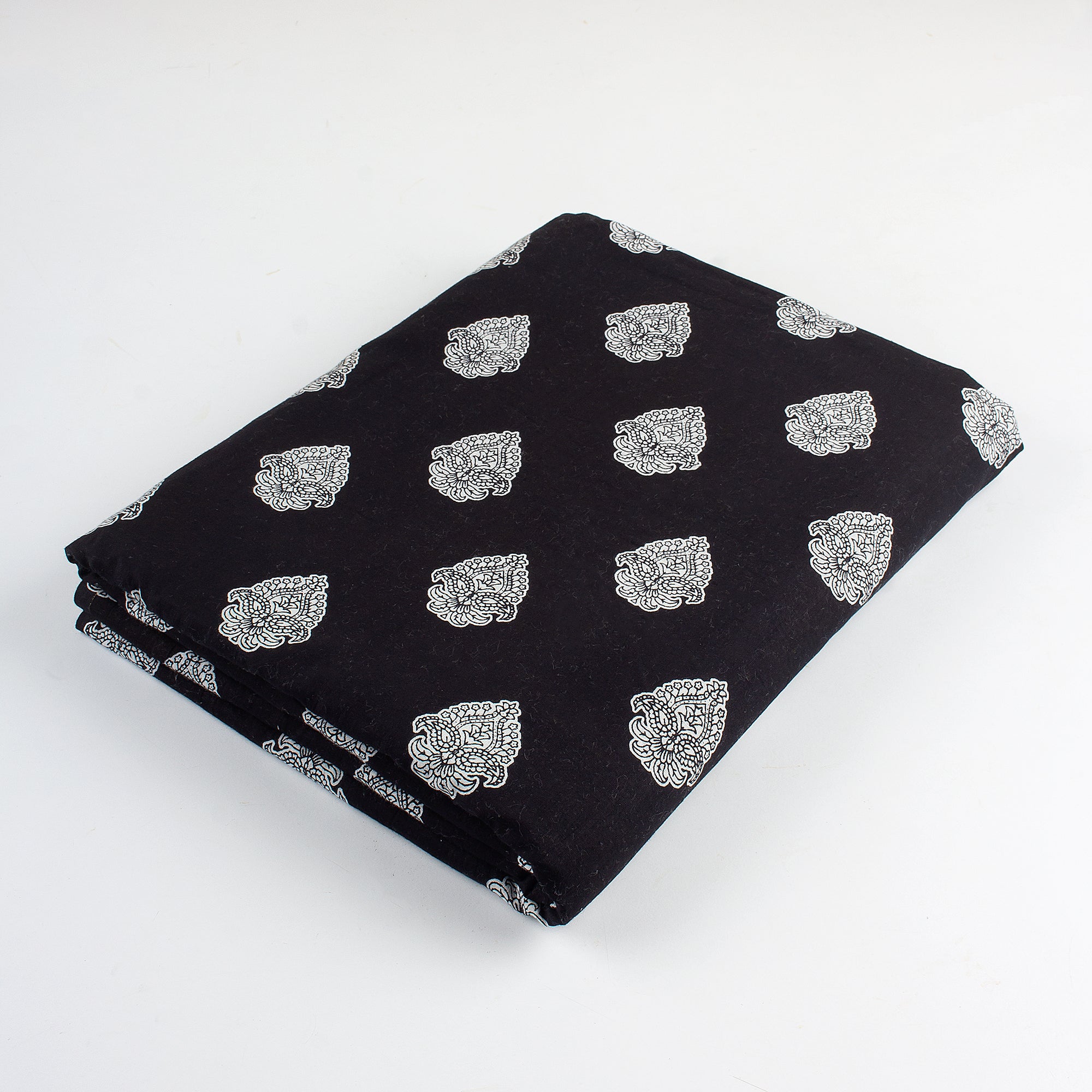 Premium Black and White Floral Cotton Fabric