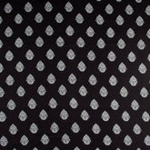 Premium Black and White Floral Cotton Fabric