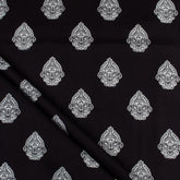 Premium Black and White Floral Cotton Fabric