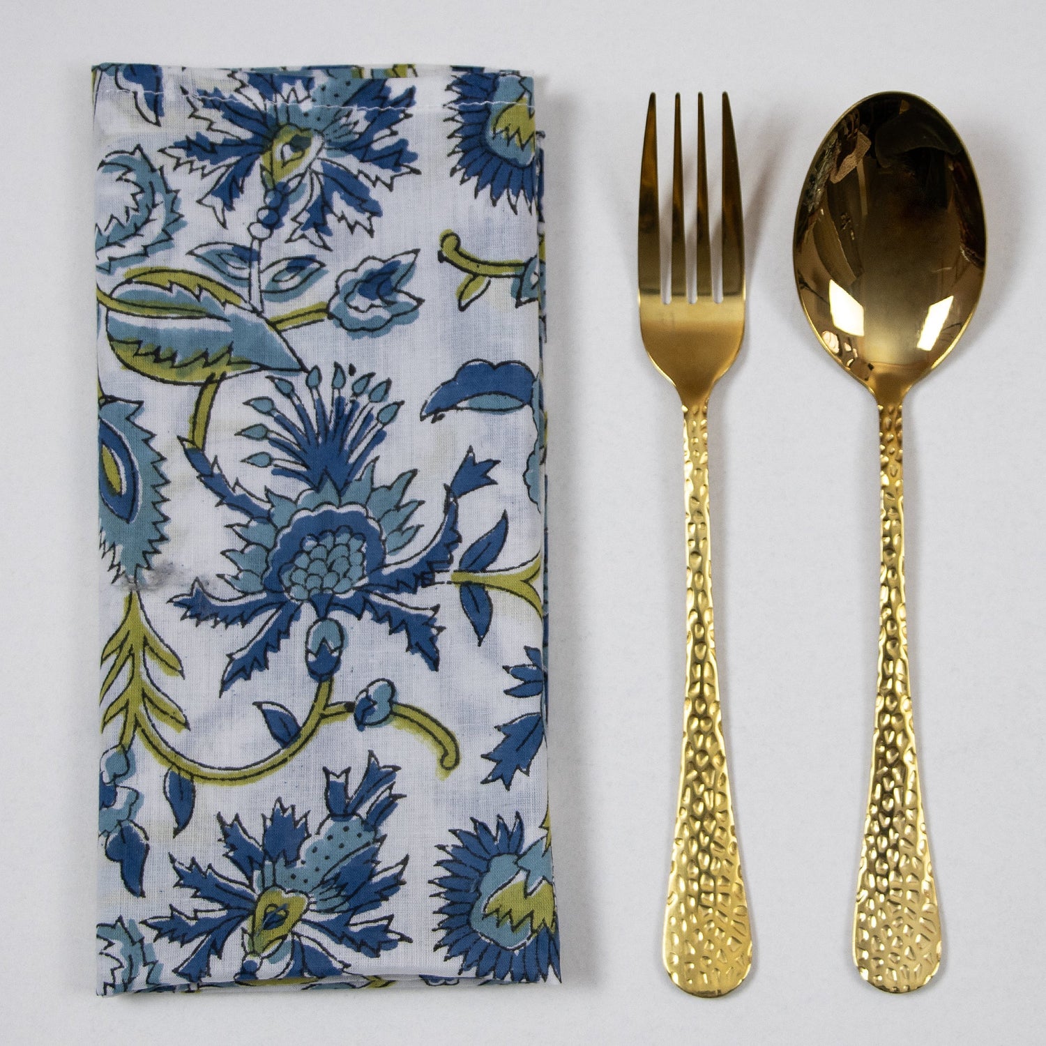 Premium Blue Floral Printed Table Napkins